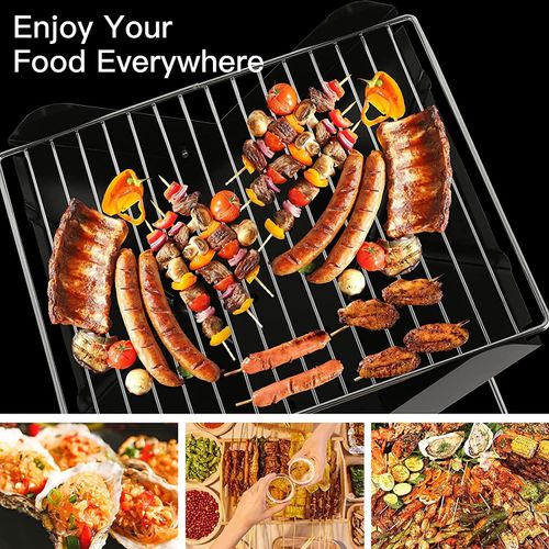 Stainless Steel Grill X-Shaped Foldable BBQ Stove Portable Barbecue Oven Outdoor Camping Picnic Charcoal Carbon Baking Grill