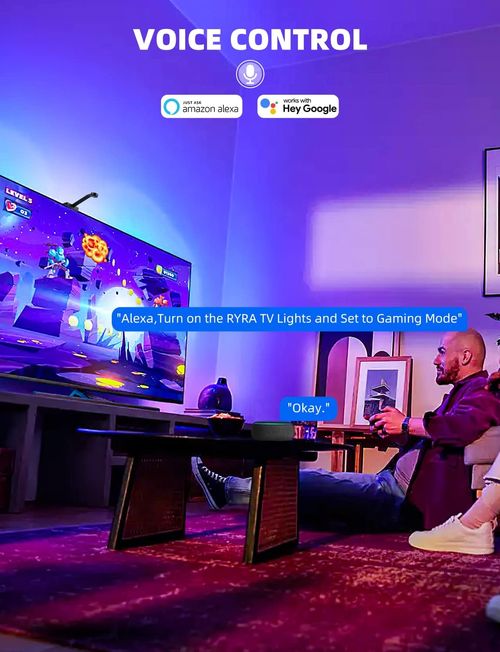 LED TV Backlight , Music Sync Color Changing Dimmable LED Strip Lights,5050 LED APP Control,Decor for 40-85 in TV USB Power