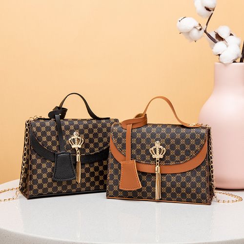 4 PCS Contrast Color Bag Cover Women's Shoulder Small Square Bag Cute Metal Crossbody Mobile Phone Coin Purse Chain Handbag