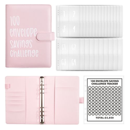 100 Envelope Challenge Binder, Budget Planner Saving Wallet
