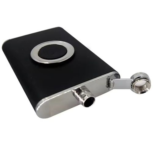 Wine portable hip flask with built-in collapsible glass and funnel