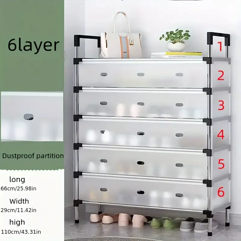6-Tier Dustproof Shoe Rack