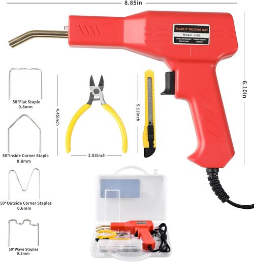 Hot Stapler Plastic Welder Repair Kit Multiple Types Staples Suitable for Various Welding Environment with 200 Staples