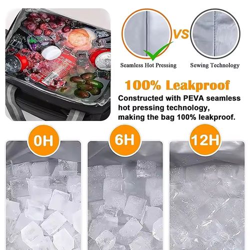 Foldable Insulated Large Capacity Lunch Bag Leak-proof Soft Portable Tote Bag