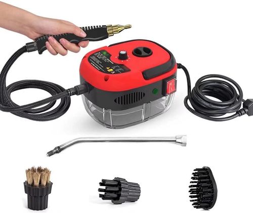 High Temperature Pressurized Steam Cleaner 2500W Handheld High Pressure Steam Cleaning Machine Portable 110V 1000ml Tank for Kitchen Toilet Car (red)