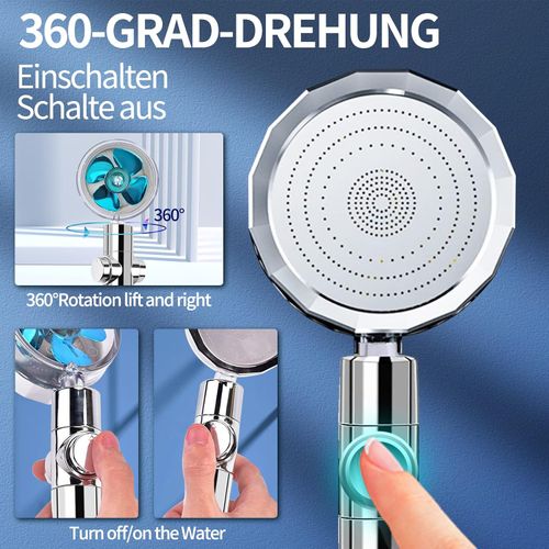Shower Head Water Saving Shower Head Hand Shower Head 360° Rotating High Pressure Shower Head Water-Saving Shower Head Pressure Increasing Shower Head with Shower Filter
