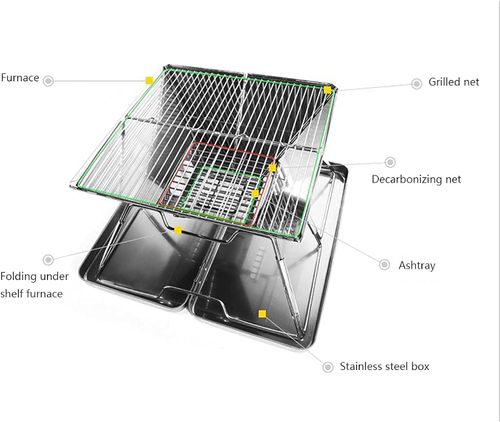 Stainless Steel Foldable Camping Grills, Portable Wood Burning Charcoal Grill, Backpacking Grill for Outdoor Cooking Hiking Picnics