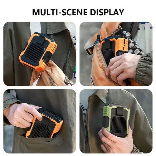 Portable Waist Fan Emergency Mobile Power USB Rechargeable 3 Speed 4000mAh Hands-free Portable Fan Cooling Security Waist Fan