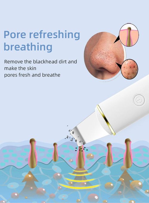 Ultrasonic Skin Scrubber Spatula, Improved Remover, Pore Cleanser, Face Scraper, Extractor, Face Deep Cleaning Machine for Women and Men