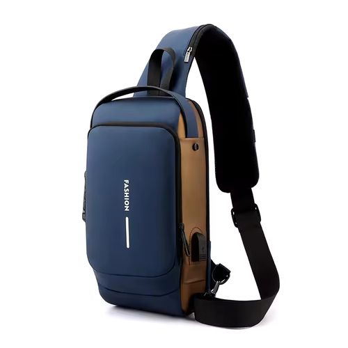 Men Anti Theft Chest Bag Shoulder Bags USB Charging Crossbody Package School Short Trip Messengers Bags Men's Oxford Sling Pack