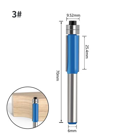 Blue 6mm Shank Router Bit with Tungsten Steel Blade for All Woodworking Needs