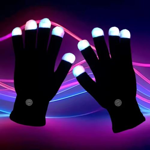 Breathable LED Gloves For Nightlife And Gatherings Black Fingertip Colorful Luminous Gloves Clubs