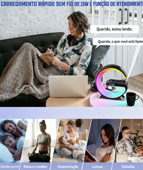 Reprodutor de Música com Lâmpada em Forma de G