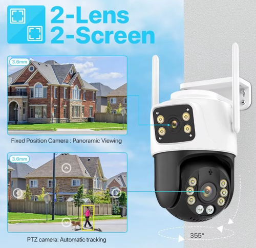 Câmara de vigilância à prova de água (com câmara dupla)​