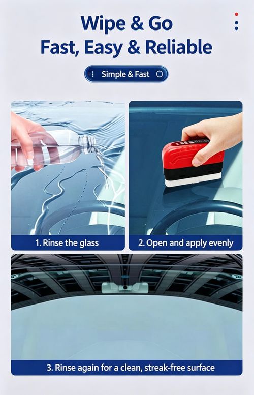 Glass Oil Film Cleaner Pad – Removes Bugs, Dirt & Haze in Minutes – Safe for All Glass Surfaces! 🚗✨