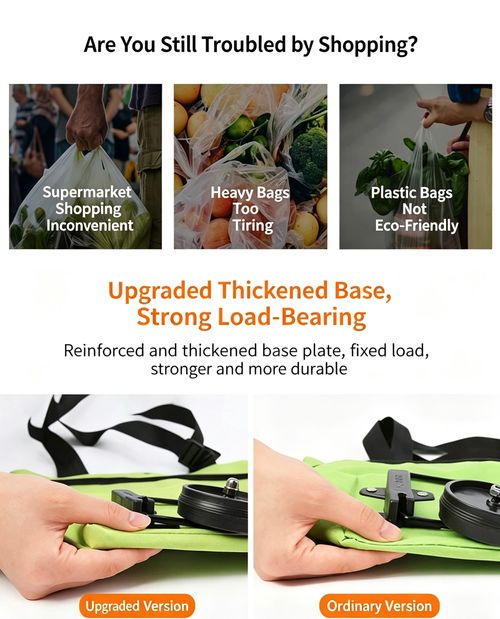 2-in-1 Foldable Shopping Trolley & Handbag – Heavy-Duty, Waterproof, Perfect for Markets & Supermarkets! 🛒👜