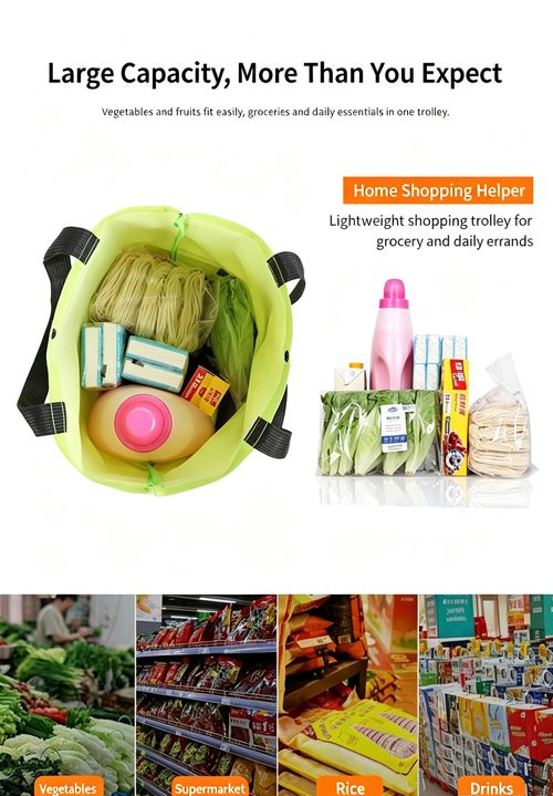 2-in-1 Foldable Shopping Trolley & Handbag – Heavy-Duty, Waterproof, Perfect for Markets & Supermarkets! 🛒👜