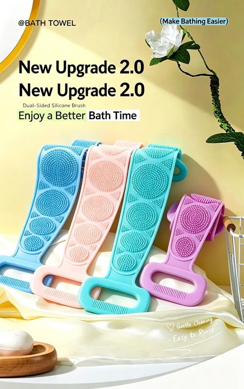 (2Pcs) Dual-Sided Silicone Bath Brush – Deep Clean, Gentle Exfoliation, Easy to Rinse – Upgrade Your Bathing Routine! 🧖‍♀️✨