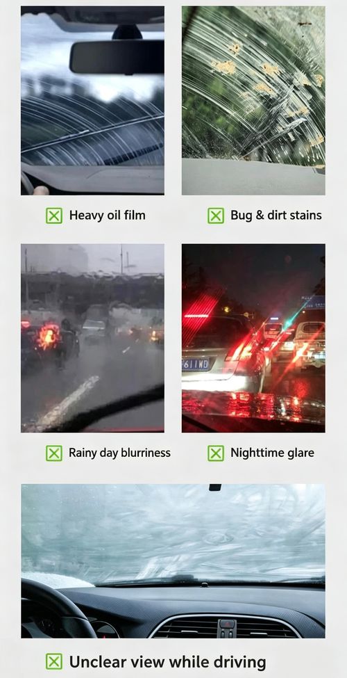 Glass Oil Film Cleaner Pad – Removes Bugs, Dirt & Haze in Minutes – Safe for All Glass Surfaces! 🚗✨