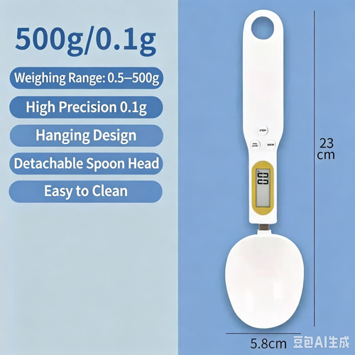 Precision Digital Spoon Scale – 500g0.1g Accuracy, Perfect for Kitchen, Baking, Pet Feeding & More! 🥄⚖️
