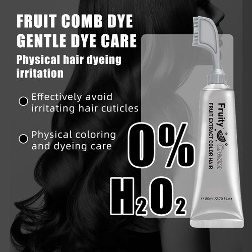 DIY Home Hair Dye Cream - No Salon Needed! 80ml Fruit Extract Comb Dye, Quick Easy Application  Natural Black Brown Black