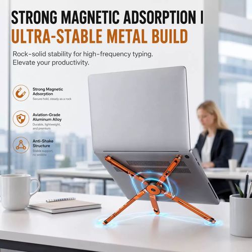 One Stand for ALL Devices – Phone, Tablet, Laptop – Strong Magnetic Hold, Instant Setup! 🚀✨