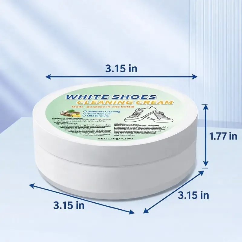 Multi-Purpose White Shoes Cleaning Cream - Sneaker Stain Remover, Fast Stain Removal, Easy to Use, No Water Needed, Non-Damaging for Leather Furniture, Tiles (Home Improvement Cleaning Tool)