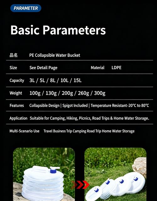 Collapsible Water Storage Bucket – 15L Capacity, Food-Grade, Perfect for Blackouts, Water Cuts & Outdoor Adventures! 💧🏠