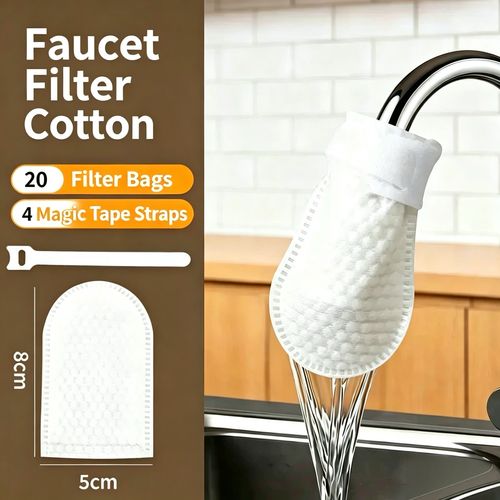 Protect Your Family from Dirty Water – 20 Filter Bags + 4 Magic Tape Straps, Fits Any Faucet! 🚰🛡️