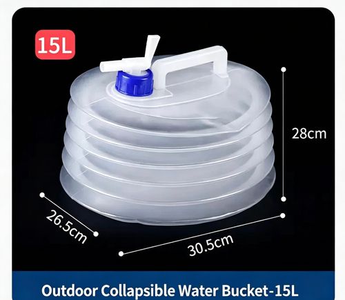 Collapsible Water Storage Bucket – 15L Capacity, Food-Grade, Perfect for Blackouts, Water Cuts & Outdoor Adventures! 💧🏠