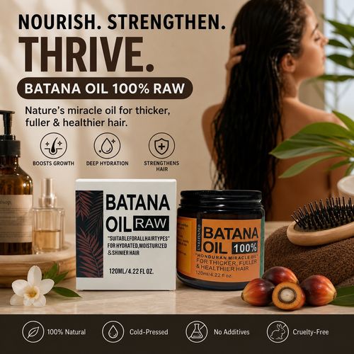 100% Pure Batana Oil – Nature's Miracle for Thicker, Fuller & Healthier Hair – Promotes Growth, Reduces Breakage! 🌿💁‍♀️