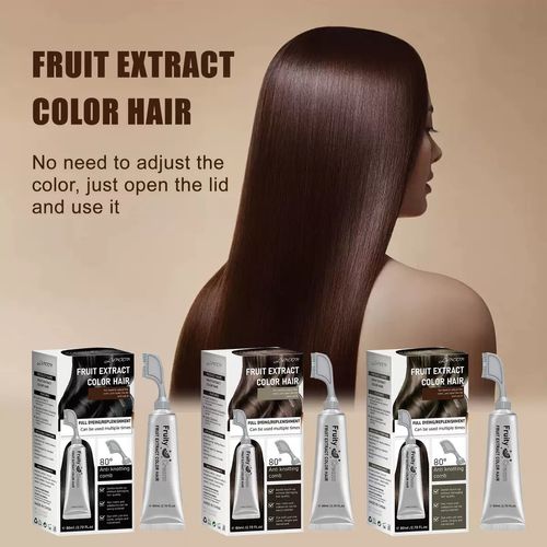 DIY Home Hair Dye Cream - No Salon Needed! 80ml Fruit Extract Comb Dye, Quick Easy Application  Natural Black Brown Black