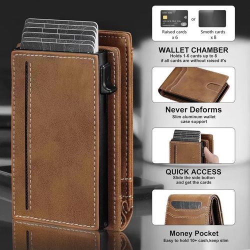 Secure, Slim & Smart – RFID Wallet with Quick Eject for Cards & Cash! 🔐✨