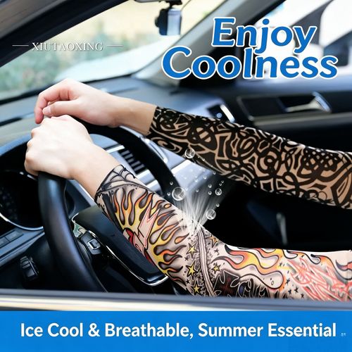 Ice Silk Cooling Arm Sleeves – UPF Sun Protection, High Stretch, Breathable – Summer Essential for Nigeria! ❄️☀️