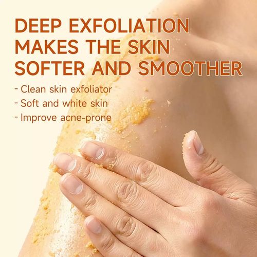 Turmeric Exfoliating Body Scrub – Gently Removes Dead Skin, Evens Tone, and Improves Rough Skin for a Silky Touch! 🧖‍♀️💛