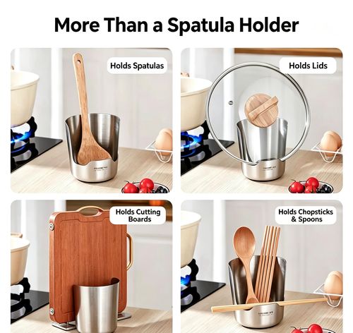 One Holder, Endless Uses – 304 Stainless Steel Spoon & Lid Rest for a Cleaner, Organized Kitchen! 💪🥄