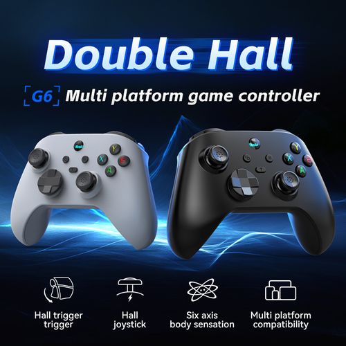 Triple-Mode Wireless Gaming Controller with Hall Joystick & Trigger, Dual Vibration Motors 6-Axis Gyroscope - for Switch, PC, iOS, Android