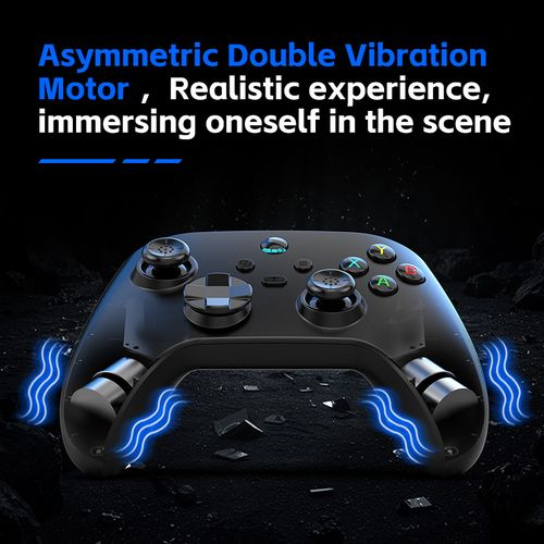 Triple-Mode Wireless Gaming Controller with Hall Joystick & Trigger, Dual Vibration Motors 6-Axis Gyroscope - for Switch, PC, iOS, Android