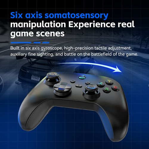 Triple-Mode Wireless Gaming Controller with Hall Joystick & Trigger, Dual Vibration Motors 6-Axis Gyroscope - for Switch, PC, iOS, Android