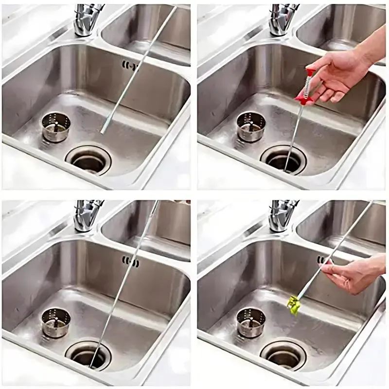 Flexible 4-Claw Drain Grabber Tool, Bendable Spring Cable Clog Remover for Sink, Tub, Toilet and Narrow Pipe Cleaning