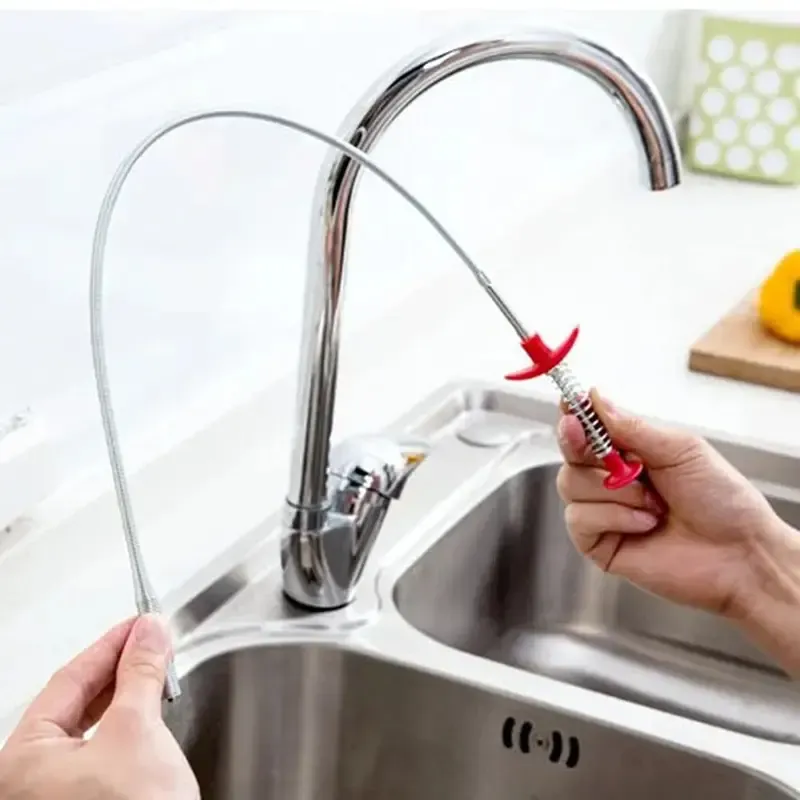 Flexible 4-Claw Drain Grabber Tool, Bendable Spring Cable Clog Remover for Sink, Tub, Toilet and Narrow Pipe Cleaning