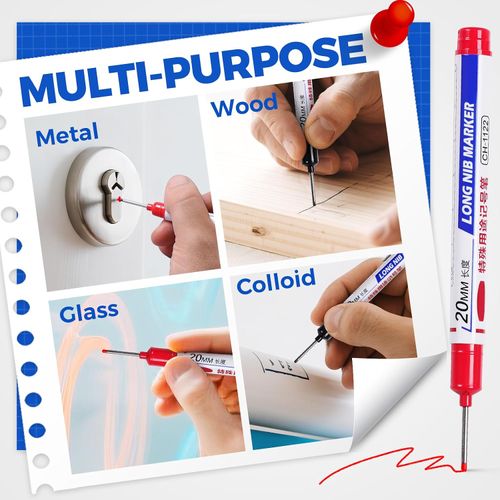 🔥Hot Seller🔥 COD！10 PCS Long Head Deep Hole Marker Pens,Two of each color