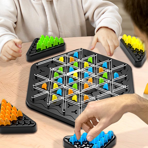 Triangle Chain Strategy Board Game – Educational Puzzle Game for Kids & Family
