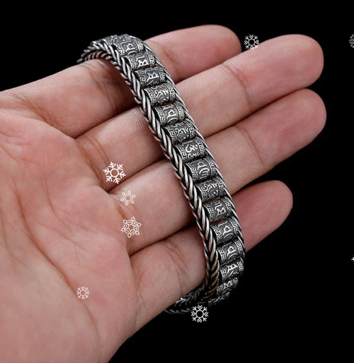 😊💎 50% DE RÉDUCTION ! 💎 Bracelet Roue de Prière Tibétaine – Argent 925, Porte-Bonheur & Cadeau Saint-Valentin