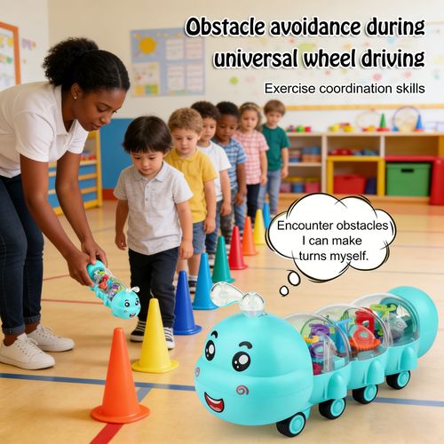 ❤️🐛Crawling Toy, Caterpillar Design Tummy Time Toy with Light & Music Musical Light Up❤️❤️