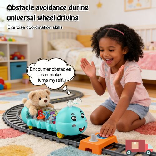 ❤️🐛Crawling Toy, Caterpillar Design Tummy Time Toy with Light & Music Musical Light Up❤️❤️