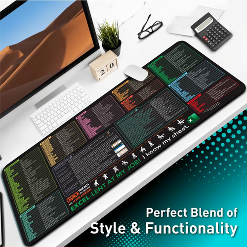 Excel Cheat Sheet Desk Mat