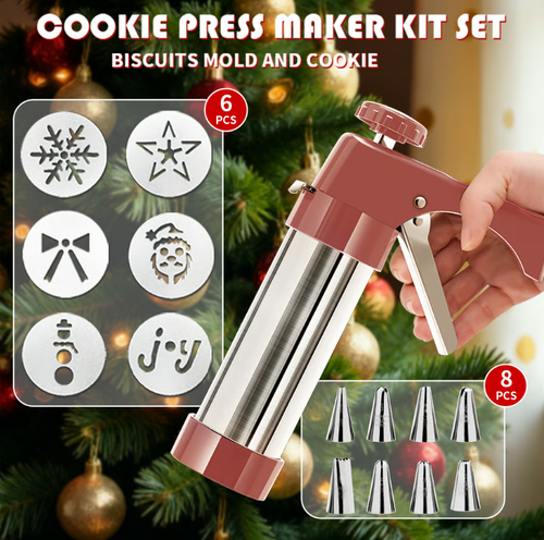 😀🎄50K+ SOLD! 🎁 Cookie Press Maker Kit