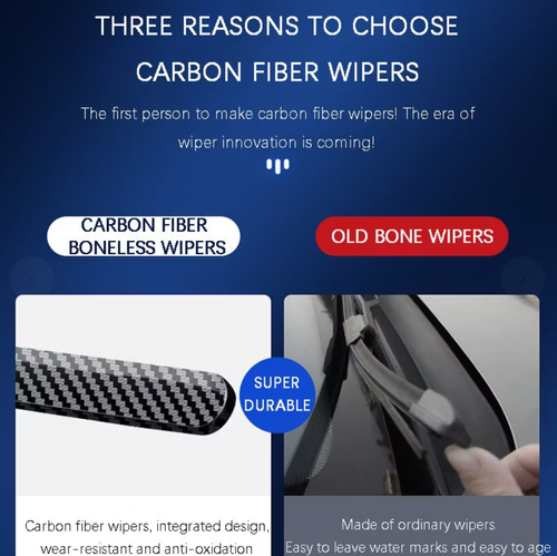 🌈 Carbon Fiber Boneless Silent Windshield Wipers - Make Your Driving Experience Stylish, Quiet And Clear!