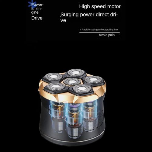 🔥Hot Seller🔥 COD！6-Head Rotary Electric Head Shaver – Rechargeable Bald Head Grooming Kit